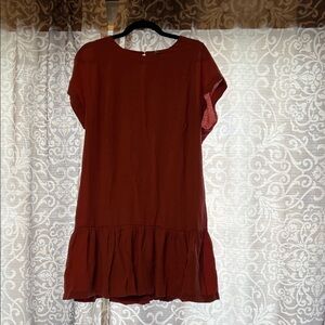Nine West Rust Red Short Sleeve Dress
